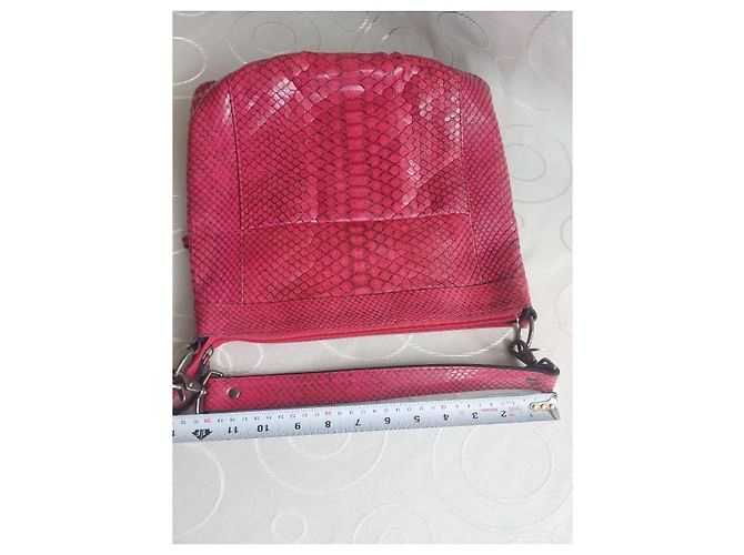 Autre Marque Borsa a tracolla JRA in pelle stampa pitone rosa - vista 8