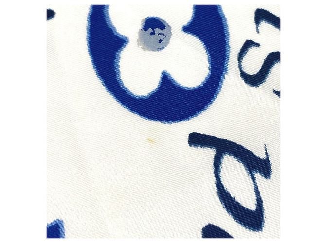 Louis Vuitton Logo Seidenschal Weiß Rot Blau - Ansicht 4