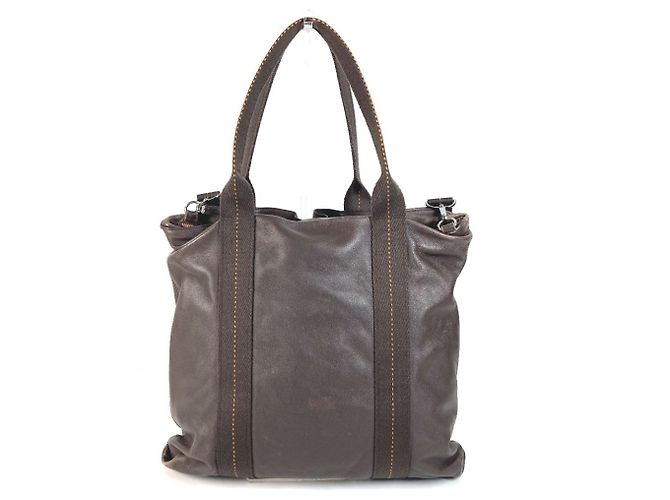 Hermès Hermes Caravan Vertical MM Handtasche Braun Orange - Ansicht 2