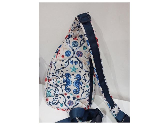 Autre Marque Vera Bradley Borsa a Tracolla in Tela Stampa Marina Bianco Rosso Blu Beige - vista 2