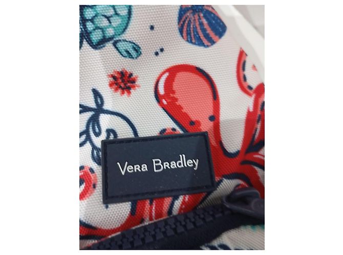 Autre Marque Vera Bradley Borsa a Tracolla in Tela Stampa Marina Bianco Rosso Blu Beige - vista 6