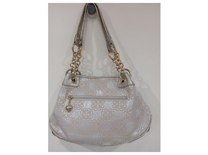 Autre Marque Borsa Kathy Van Zeeland argentata con motivi floreali e borchie Argento D'oro - vista 2