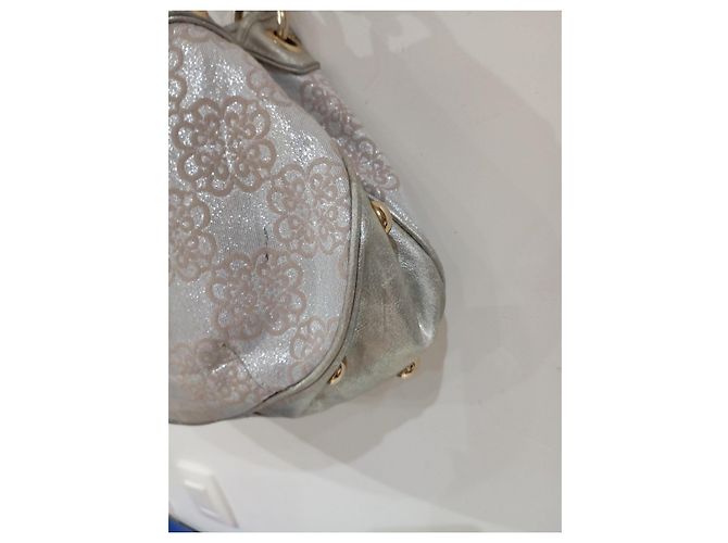 Autre Marque Borsa Kathy Van Zeeland argentata con motivi floreali e borchie Argento D'oro - vista 5