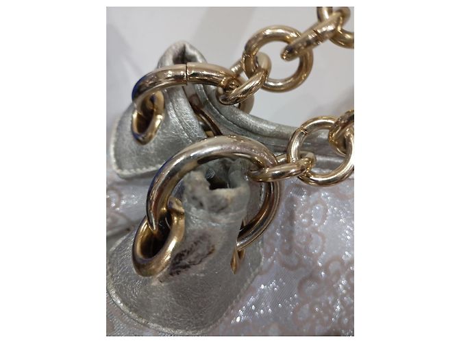 Autre Marque Borsa Kathy Van Zeeland argentata con motivi floreali e borchie Argento D'oro - vista 6