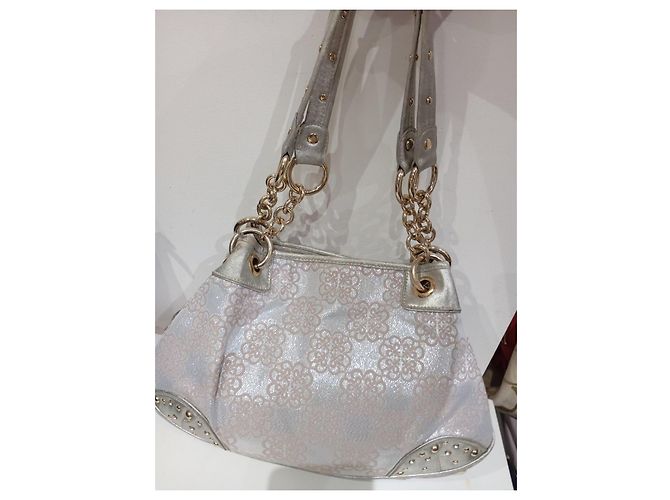 Autre Marque Borsa Kathy Van Zeeland argentata con motivi floreali e borchie Argento D'oro - vista 9