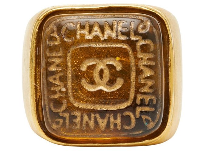 Chanel Coco Mark Gripoix Vintage Ring Golden - Ansicht 2