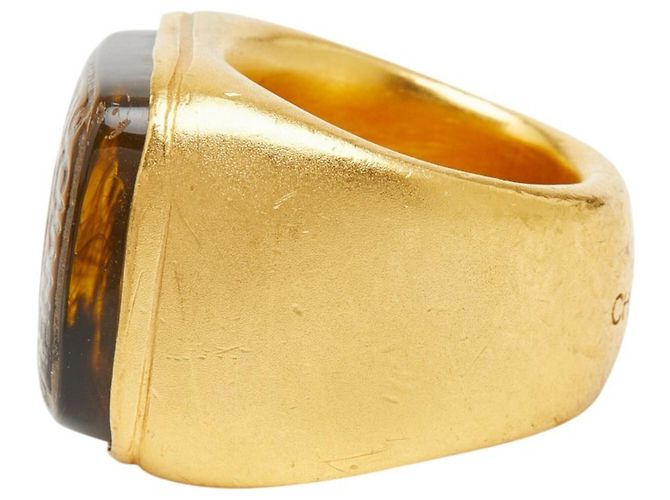 Chanel Coco Mark Gripoix Vintage Ring Golden - Ansicht 3