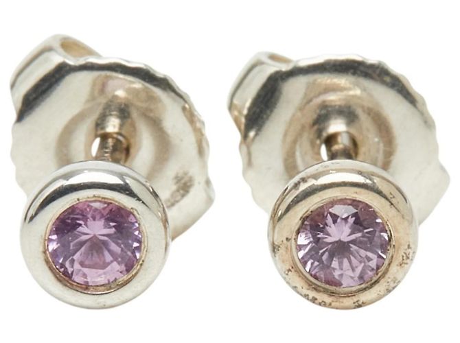 Orecchini a lobo in argento e zaffiro rosa Tiffany & Co. - vista 2