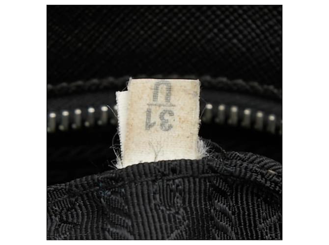 Saffiano Prada Triangle Logo Plate Schultertasche Schwarz - Ansicht 14