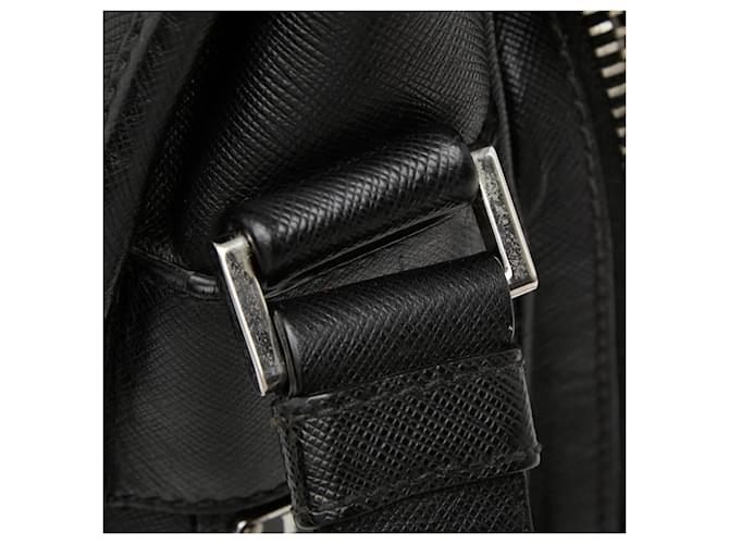 Saffiano Prada Triangle Logo Plate Schultertasche Schwarz - Ansicht 8