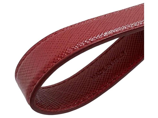 Prada Men's Saffiano Leather Keychain Keyring Red - view 6