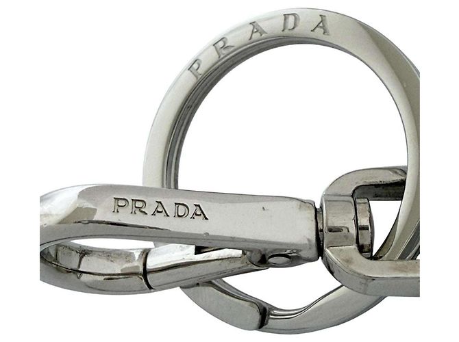 Prada Men's Saffiano Leather Keychain Keyring Red - view 9