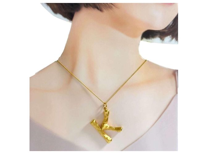 16 Céline Collar con colgante Alphabet Charm Celine, Inicial K - vista 10