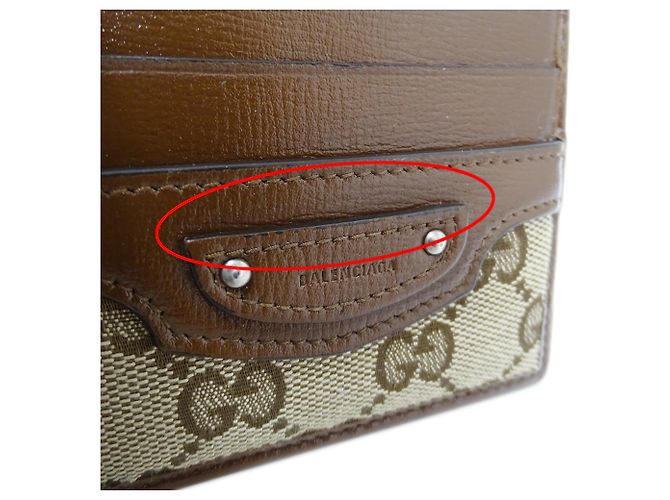 Tarjetero Gucci & Balenciaga Castaño Beige - vista 7