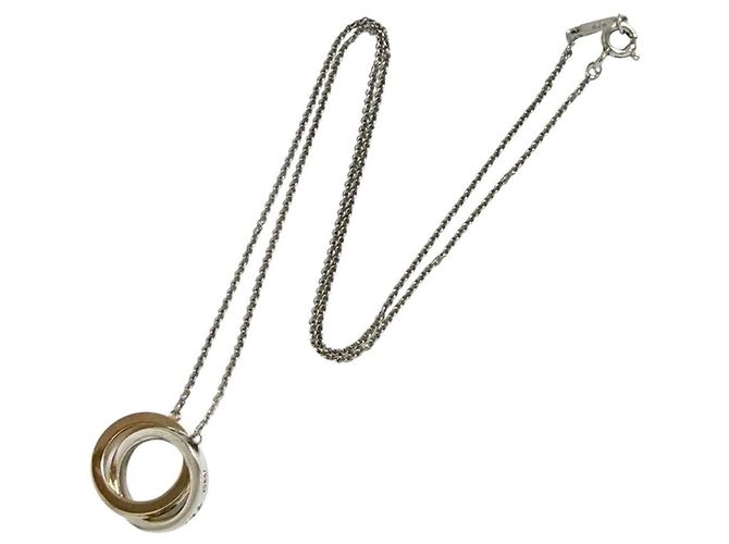 Colar com pingente de círculos entrelaçados Tiffany & Co. Prata Dourado - vista 2