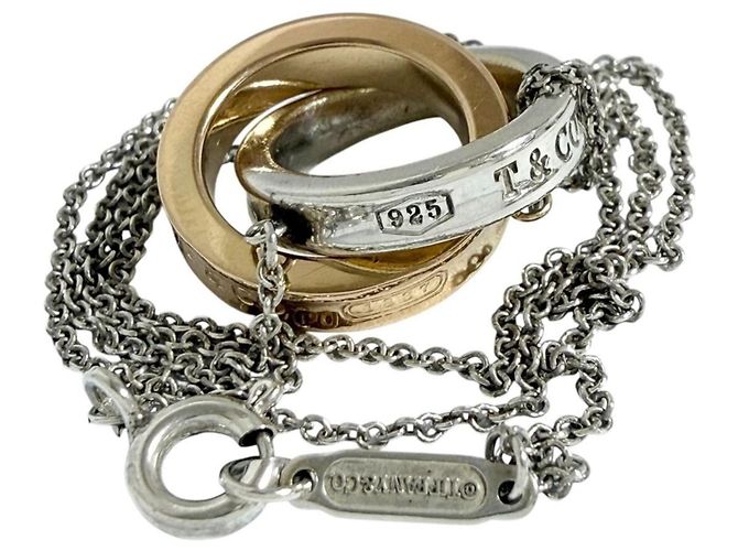 Colar com pingente de círculos entrelaçados Tiffany & Co. Prata Dourado - vista 3