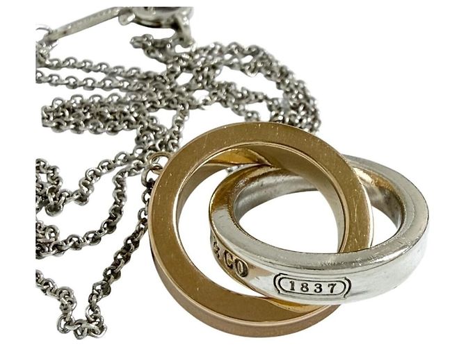 Colar com pingente de círculos entrelaçados Tiffany & Co. Prata Dourado - vista 5