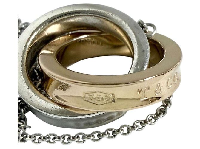 Colar com pingente de círculos entrelaçados Tiffany & Co. Prata Dourado - vista 7