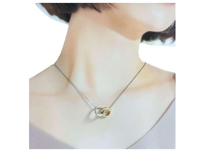 Colar com pingente de círculos entrelaçados Tiffany & Co. Prata Dourado - vista 9