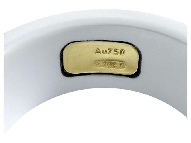 Anillo Interlocking G Gucci Blanco Dorado - vista 7