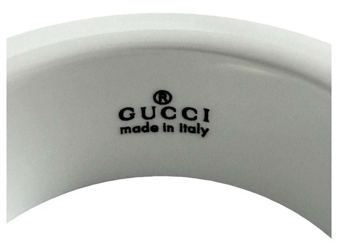 Anillo Interlocking G Gucci Blanco Dorado - vista 8