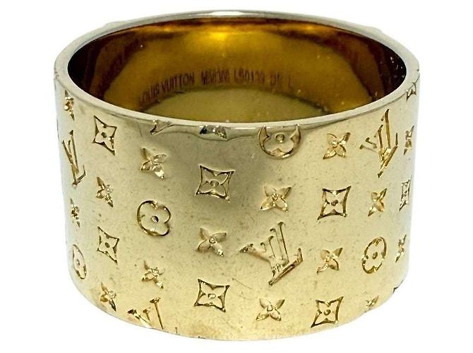 Louis Vuitton Men's Wide Monogram Band Ring - view 4