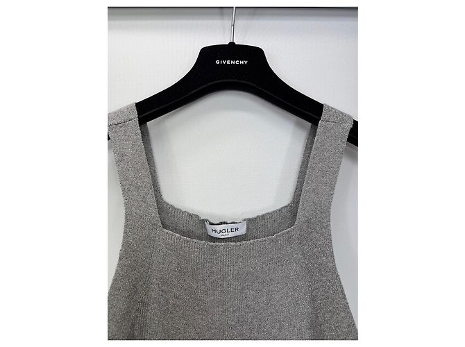 Thierry Mugler Mugler Top de punto acanalado gris - vista 2