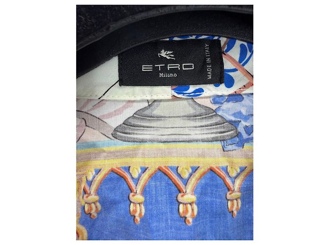 Etro Camisa estampada de mezcla de algodón Blanco Roja Azul Multicolor Dorado - vista 3