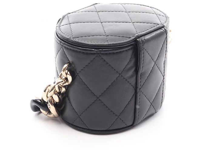 Borsa a Spalla Chanel Matelassé Mini Vanity Nero - vista 2