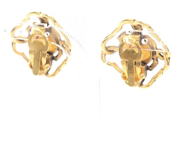 Timeless Orecchini a clip Chanel Coco Mark Bianco D'oro - vista 2