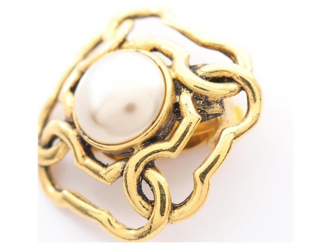 Timeless Orecchini a clip Chanel Coco Mark Bianco D'oro - vista 7