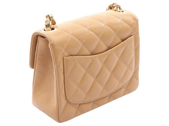 Borsa a Spalla Chanel Mini Matelassé Beige - vista 2