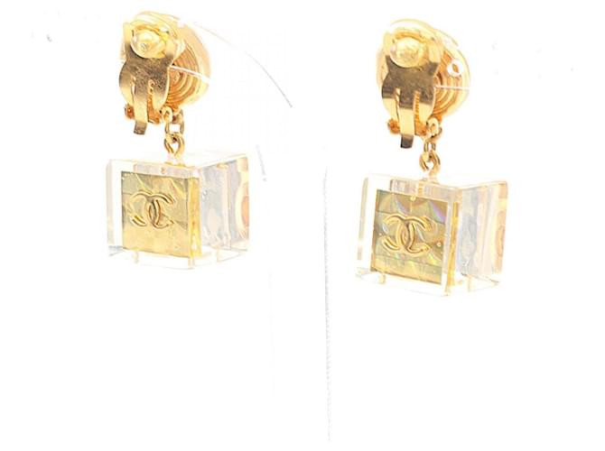 Pendientes Chanel Coco Mark Cube Dorado - vista 2