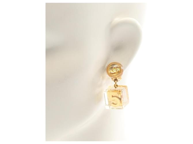 Pendientes Chanel Coco Mark Cube Dorado - vista 4
