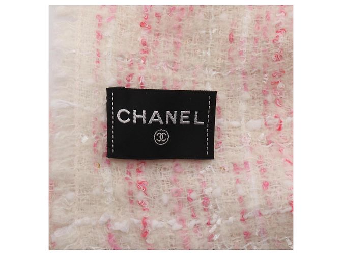 Chanel Coco Mark Pailletten-Schal Pink Roh - Ansicht 2