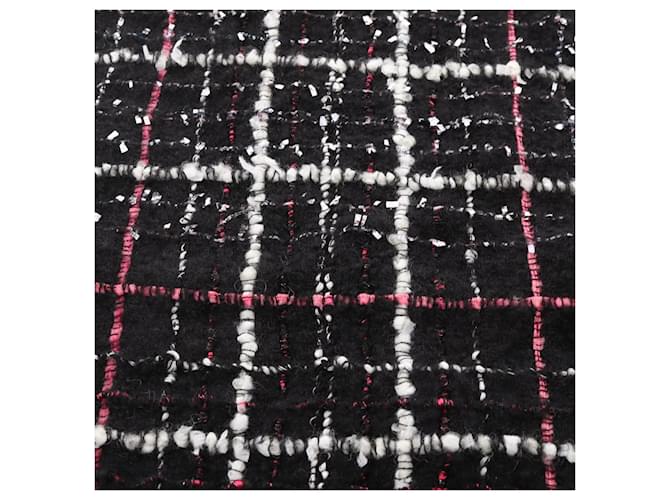 Stola in tweed Chanel Coco Mark Nero Rosa Bianco - vista 6