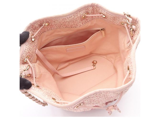 Borsa a Spalla Chanel Deauville Rosa - vista 3