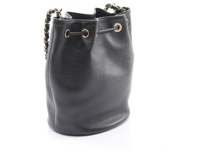 Borsa a tracolla con coulisse Chanel Deauville Nero - vista 2
