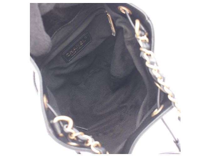 Borsa a tracolla con coulisse Chanel Deauville Nero - vista 3