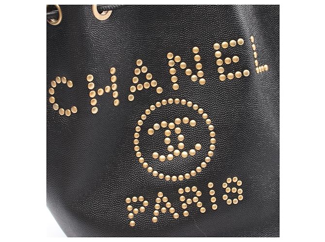Borsa a tracolla con coulisse Chanel Deauville Nero - vista 7