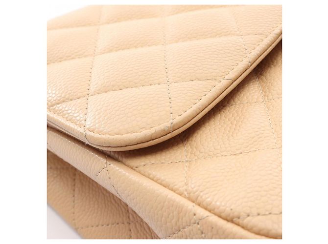 Timeless Borsa a tracolla Chanel Large Matelassé Classic Double Flap Beige - vista 15