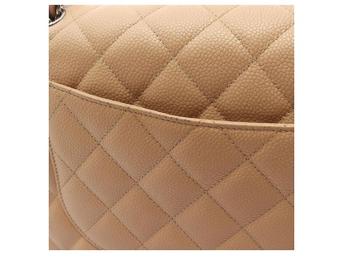 Timeless Borsa a tracolla Chanel Large Matelassé Classic Double Flap Beige - vista 18