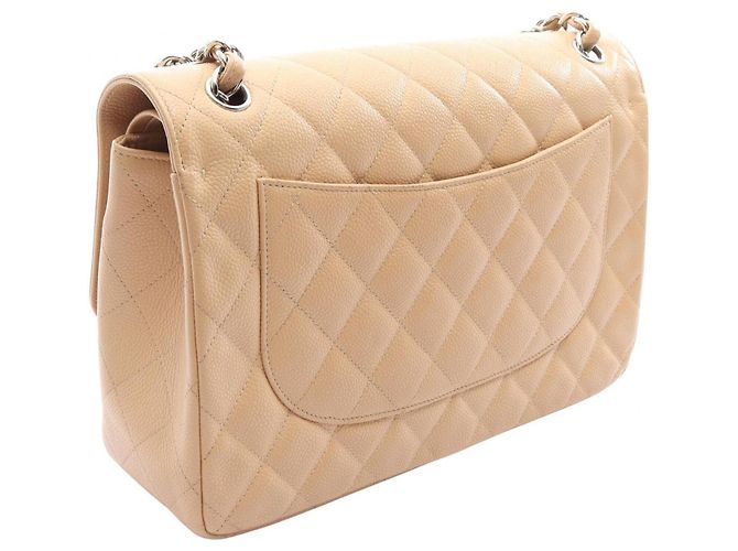 Timeless Borsa a tracolla Chanel Large Matelassé Classic Double Flap Beige - vista 2