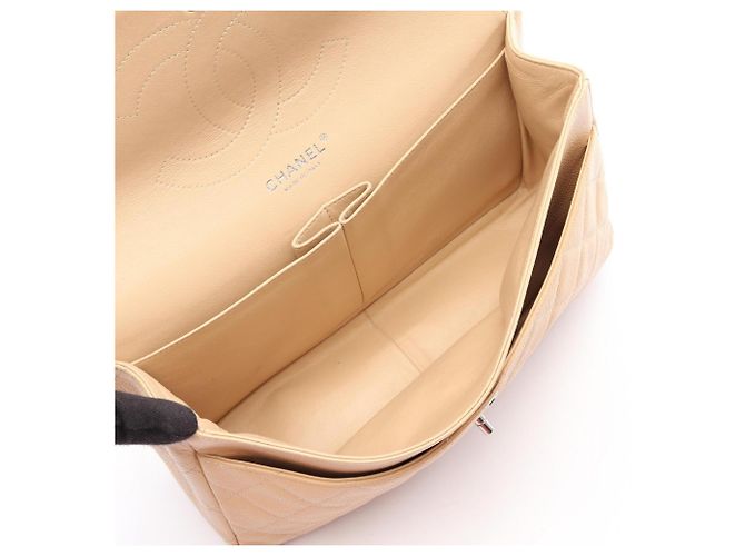 Timeless Borsa a tracolla Chanel Large Matelassé Classic Double Flap Beige - vista 3