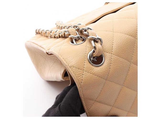 Timeless Borsa a tracolla Chanel Large Matelassé Classic Double Flap Beige - vista 7