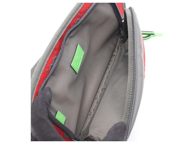 Borsa a tracolla Gucci GG nylon verde rossa marrone Rosso - vista 3