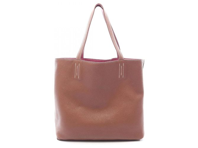 Hermès Borsa Tote Hermes Double Sens 45 Marrone Rosa - vista 6