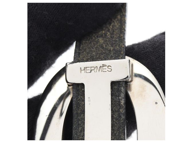 Hermès Pulsera Double Tour Hermes Negro Plata - vista 5