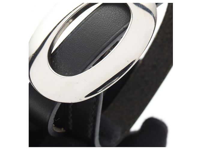 Hermès Pulsera Double Tour Hermes Negro Plata - vista 8