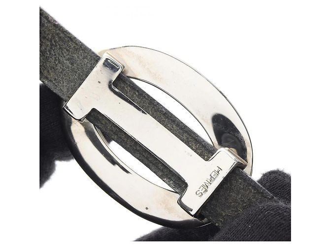 Hermès Pulsera Double Tour Hermes Negro Plata - vista 9